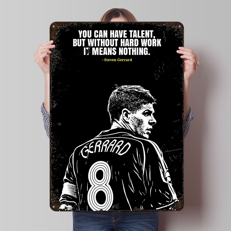 Retro Poster Gaming - Steven Gerrard Alıntı Metal Poster Özelleştirilmiş