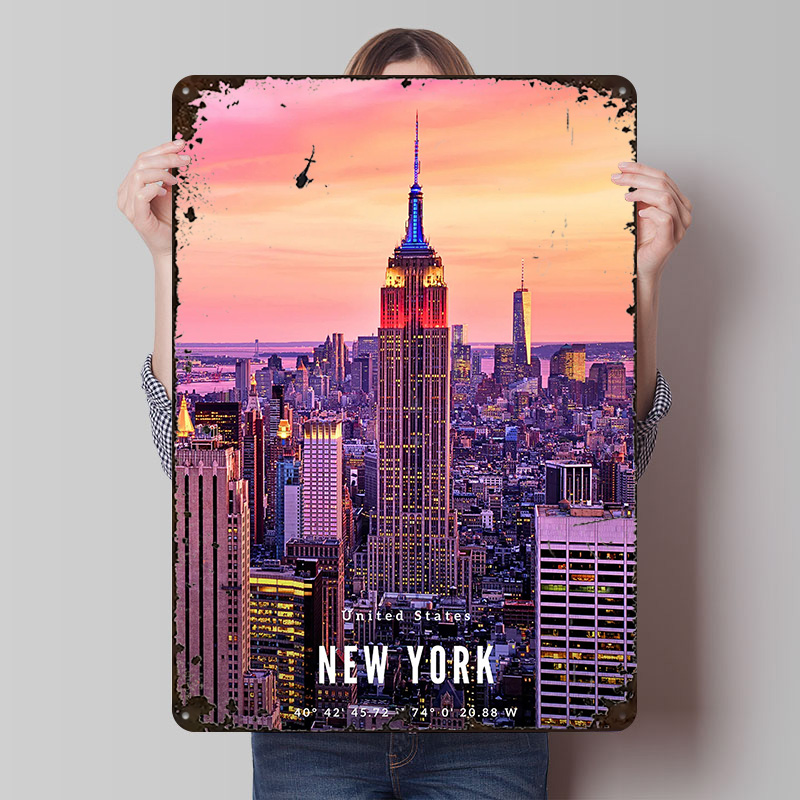 Retro Gaming York - New York Şehir Manzarası Posteri Kişiselleştirilmiş