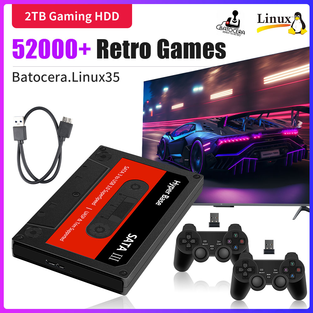 Retro Gaming Emulator Pc - Hyper Base Batocera 2TB Oyun HDD'si