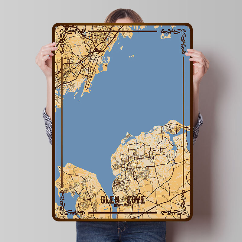 Retro Gaming York - Glen Cove New York Haritası Teneke