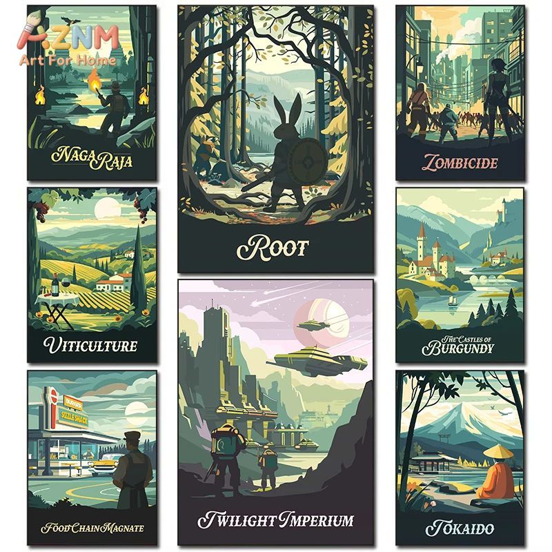Retro Poster Gaming - AZNM Retro Masa Oyunu Sanat Tuval