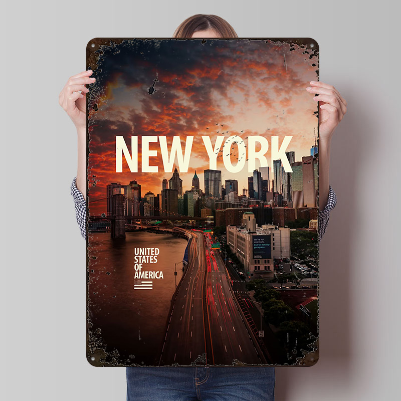 Retro Gaming York - New York City Skyline Baskılı Posterler