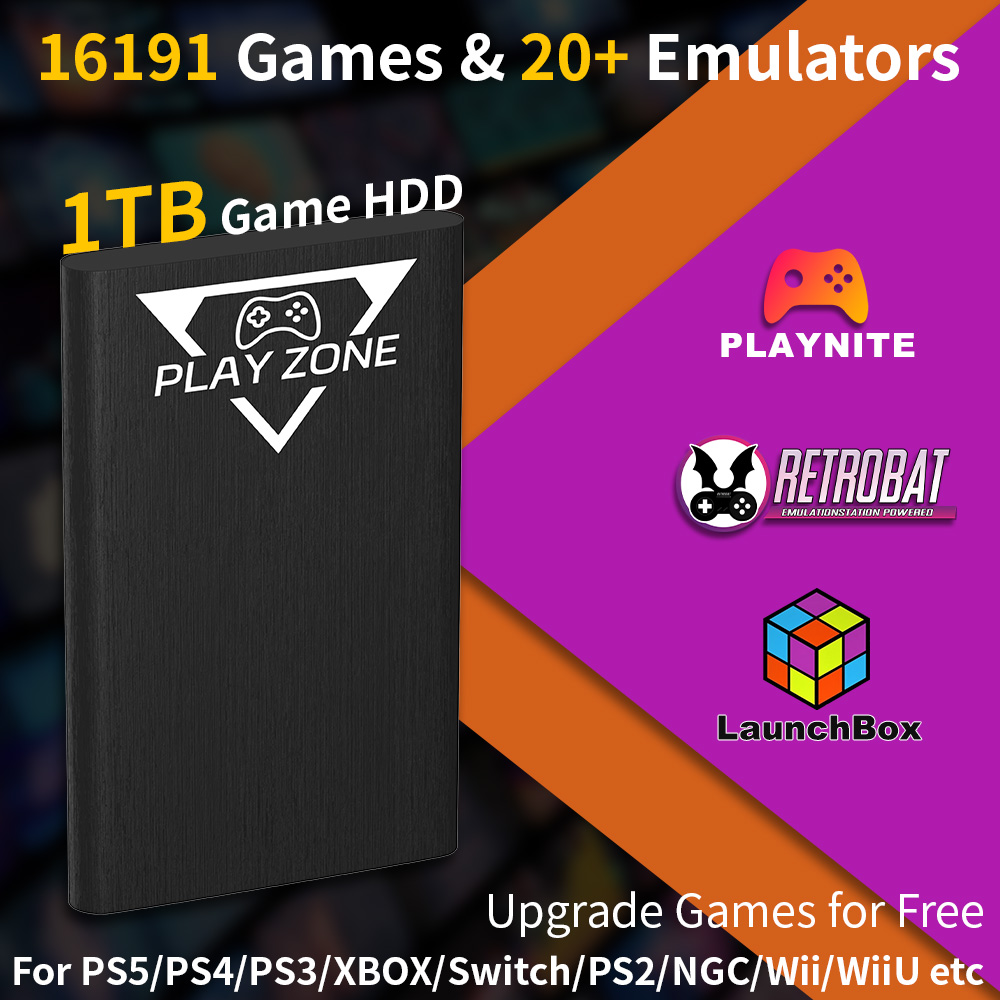 Retro Gaming Emulator Pc - Play Zone 1TB Taşınabilir Oyun Diski