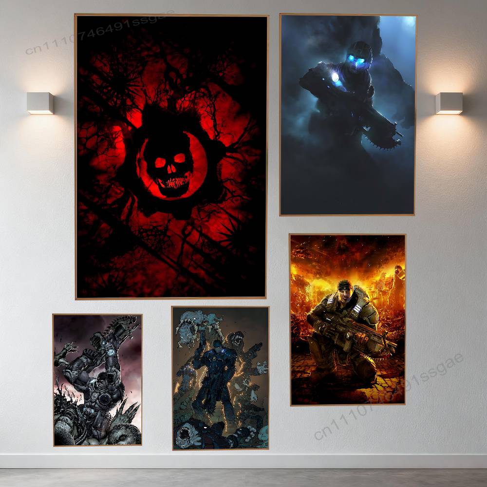 Retro Poster Gaming - Oyun G-Gears of W-War Posteri Retro