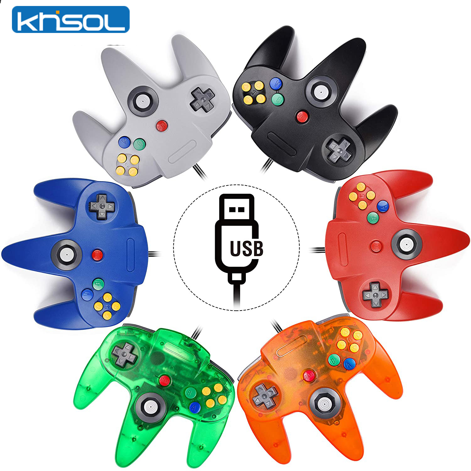 Retro Gaming N64 - N64 Denetleyici Klasik USB Kablolu Uzaktan