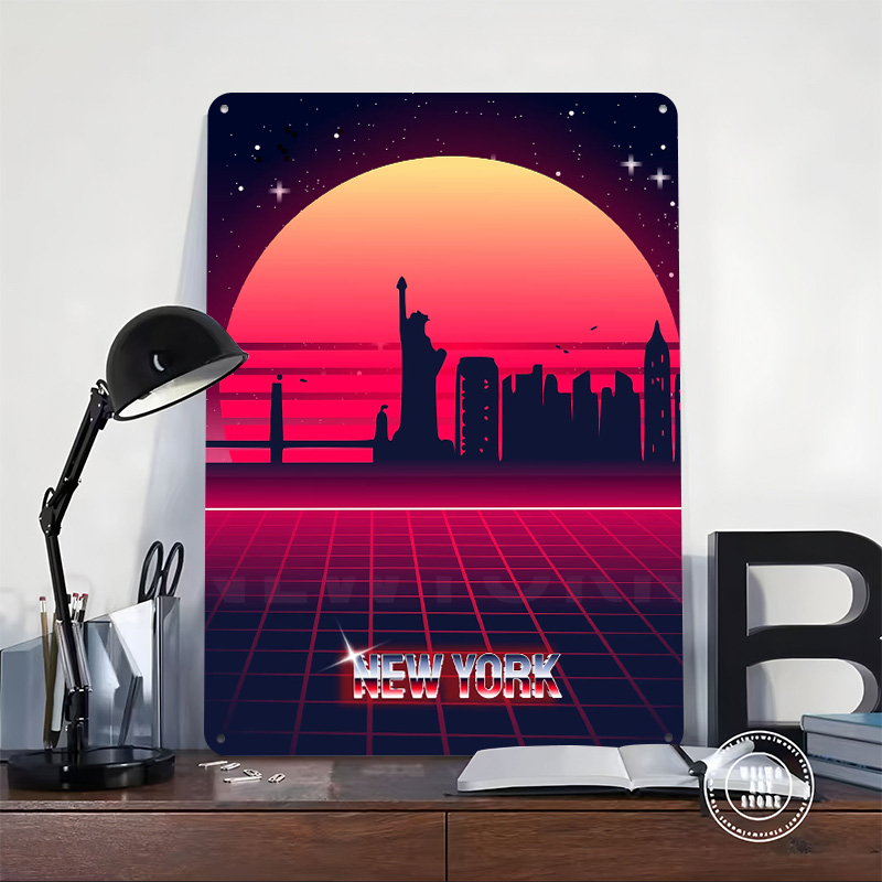 New York Skyline Metal Poster  - Retro Gaming York incelemesi ve fiyatı