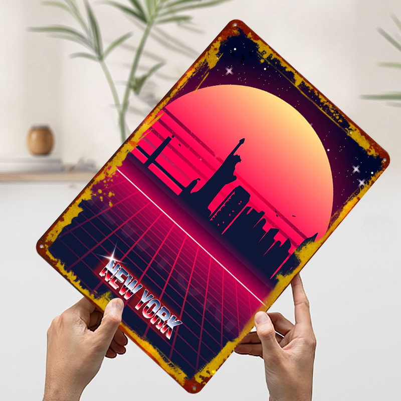 New York Skyline Metal Poster  - Retro Gaming York incelemesi ve fiyatı