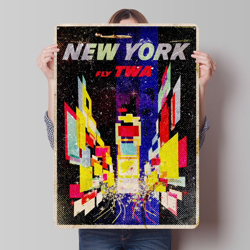 New York Fly TWA Teneke Poster - Retro Gaming York incelemesi ve fiyatı