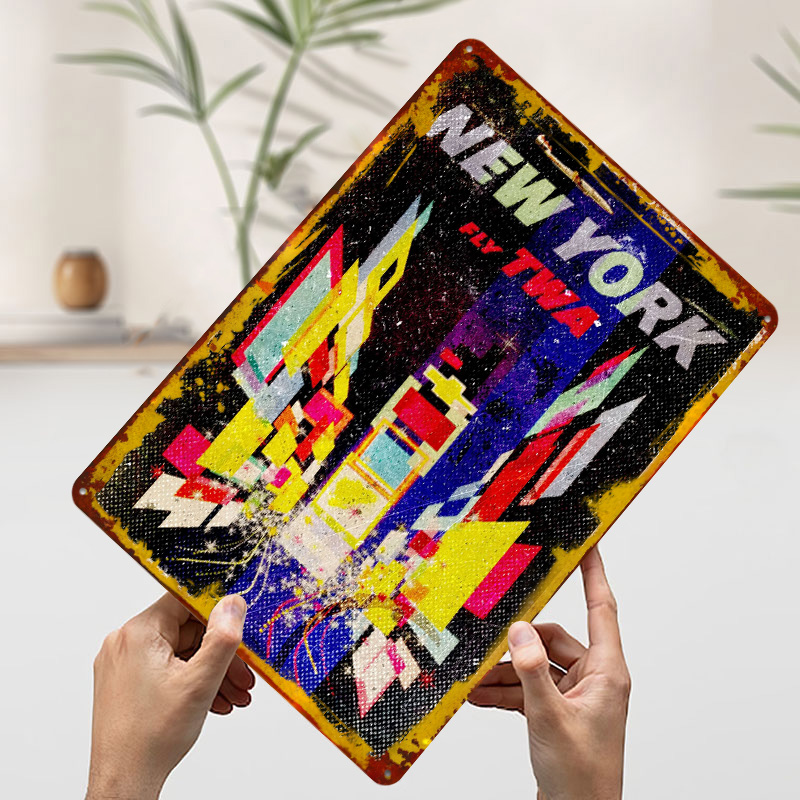 New York Fly TWA Teneke Poster - Retro Gaming York incelemesi ve fiyatı